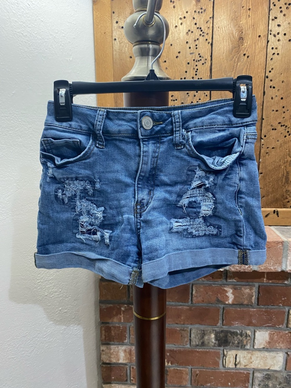 SO Distressed Blue Denim Jean Shorts